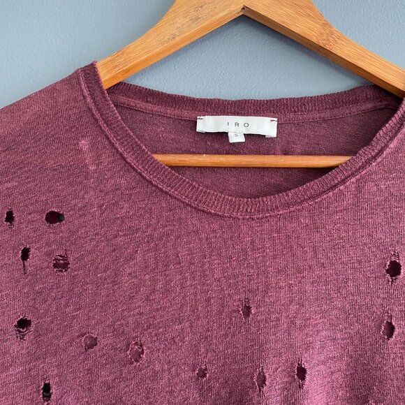 IRO Burgundy Long Sleeve Top - Picture 3 of 4